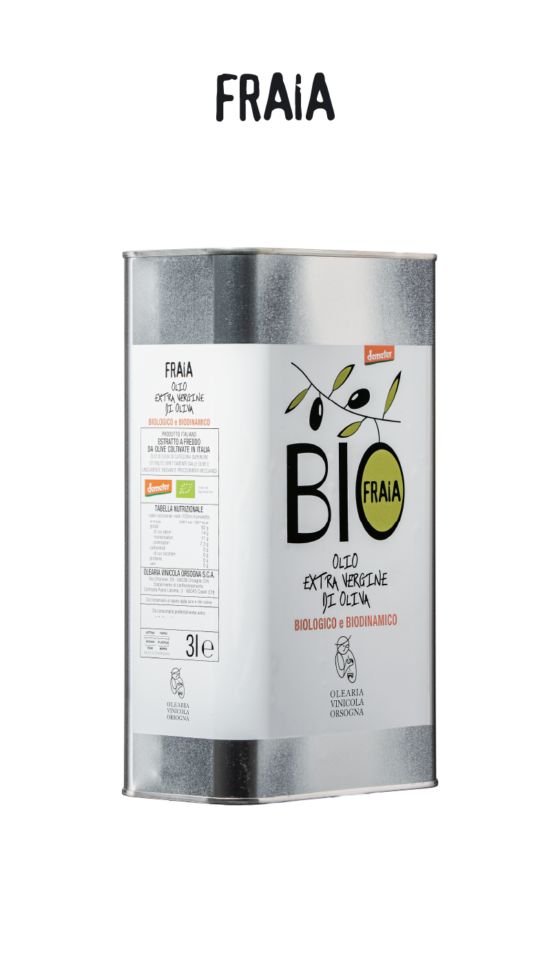 FRAIA <br> Olio extravergine di oliva 3L <br> biologico e biodinamico